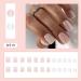 24Pcs Short Square Fake Nails Pink White Glitter Full Cover Glossy Stick on Nails for Women - Style 5 - Buy Online on GoSupps.com