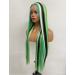Vebonny 26 Emerald Monochrome Lace Front Wig - Stylish Green/Black/White Synthetic Hair for Fashion & Cosplay - Buy Online on GoSupps.com
