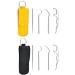Stylenbest 4-Part Portable Stainless Steel Tooth Holder Set | Tartar Remover & Mouth Care Kit for Camping | Yellow Leather Case - Buy Online on GoSupps.com