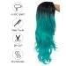 Siudus Black to Teal Blue Long Curly Wig for Women - Heat-Resistant Middle Part Wavy Hair Cosplay Wig - Buy Online on GoSupps.com