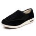 KENRET Womens Wide Width Diabetic Shoes with Adjustable Closure Lightweight Breathable for Diabetic Edema Plantar Fasciitis Bunions Arthritis Elderly Black 42