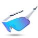 ROCKBROS Polarized Sunglasses UV Protection for Women Men Cycling Sunglasses White Blue