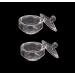JIHUOO 2 Pieces Clear Dappen Glass Nail Art Cup Glass Bowl Liquid Powder Dappen Dish Container with Lid E