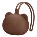 Airfish silicone pacifier box BPA-free baby bear pacifier bag silicone shell for baby travel slider pacifier storage box pacifier holder for girls young red brown