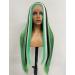 Vebonny 26 Emerald Monochrome Lace Front Wig - Stylish Green/Black/White Synthetic Hair for Fashion & Cosplay - Buy Online on GoSupps.com