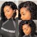 Water Wave Human Hair Bob Wig for Black Women - Short Curly Lace Front 10 inch Pre Plucked with Baby Hair - Buy Online on GoSupps.com