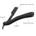 Premium Black Stainless Steel Straight Edge Razor - Men's Manual Safety Shaver for Smooth Shaving - Buy Online on GoSupps.com