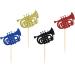 BoningNEW 24 PCS Glitter Silhouette Musical Instrument Cupcake Toppers Wind Instrument Picks for Concert Music Theme Party Wedding Birthday Party Cake Decorations Supplies(Gold Black Red Blue) - Buy Online on GoSupps.com