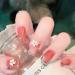 24Pcs/Set Press On Nails Camellia Flower Nail Patch With Three-dimensional Flower False Nails Acrylic Fake Nails Full Cover Nails Tips Artificial Finger Manicure Press on nails for Women and Girls