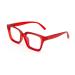 Amorays reading glasses Oversize Square Frame Vintage with anti-light blue lentils zipper spring glasses presbypia readers for women men 6561new +2.50 red