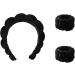 Spa Headband Wrist Washband Wash Set Puffy Headband Bubble Headband for Women Girls Makeup Headband and Wristband for Skincare makeup headband for Washing Face Shower Black - Buy Online on GoSupps.com