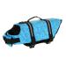 FANSU Dog Life Jacket Adjustable Safety Floatation Vest Coat Pet Life Preserver with Handle for Swimming Surfing Boating for Small Dog Puppy Large Dog (S Blue footprints) S Blue footprints