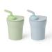 Miniware 1-2-3 Sip! Training Cup for Baby Toddler Self Feeding & Development Tiny Cup Perfect for Baby Led Weaning Non Drip Lid Dishwasher Safe (2 Pack Aqua + Key Lime) Aqua + Key Lime 2 Pack