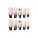 MISUD Long Press On Coffin Fake Nails - 24PCS Glossy French Tip Rhinestone Acrylic Nails for Women - Buy Online on GoSupps.com