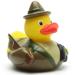 Duckshop I bathing duck i squeaky duck i funny bathing duck hunter - squeaky duck with rifle field steaker and hunting horn - gift for every hunter - hunting - incl.