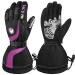 MCTi Ski Gloves Winter Waterproof Touch Screen Thinsulate Nylon Gloves for Women Purple Medium