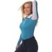 Horze Women's Trista Long Sleeve Sun Shirt | Moisture-Wicking with UV Protection in Paradise Blue/White - Size 6 - Buy Online on GoSupps.com