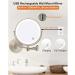 Wresetly 8In Chargeable Vanity/Bathroom Double Side Mirror 1X/10X Enlarge LED&3Color Temp Touch Screen 360 Rotat C - Buy Online on GoSupps.com