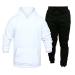 Hanxiulin training suit men jogging suit sports suit casual zipper training suit men joggingsuit made of cotton pants sweatshirt sport suit white m