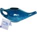 Premium Handmade Ceramic Neti Pot for Nasal Cleansing - Elegant Blue Gradient Color + 10 Sachet Neti Salt - 225 Ml Capacity - Buy Online on GoSupps.com
