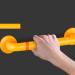 Non-Slip Stainless Steel Shower Handle with Night Light Rings - 35mm Diameter Durable Yellow Design for Safety - Buy Online on GoSupps.com