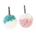 Housoutil Duplicolor 2pcs Large Bath Ball Mesh Sponge Shower Ball Women Bath Ball Mesh Pouf Soft Bincolours