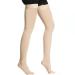 Bella maintenance medical compression stockings women & men 20-30 mmHg graded support thighs support stockings edema compression socks without foot with silicone band XXL beige