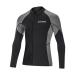 Neoprene Wetsuit Top Jacket Women Men 2MM Long Sleeve Wetsuit Scuba Diving Shirt, 3MM 1.5MM Wetsuits Vest Windproof Swimming Suit Swimsuits Front Zip Warm for Surfing Snorkeling Water Sports 2mm Black Men Small