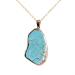 JEVLUH Raw Turquoise Stone Choker Turquoise Necklace Coral Stone Boho Statement Necklace Irregular Shape