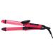 4 Color 2 in 1 Ceramic Hair Straightener Curler Hair Styling Tools Fast HeatUp 3-Grades Adjustable Temperatures (Red)