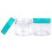 Beauticom 12 Piece 1 oz Acrylic Round Clear Jars with Flat Top Lids - Perfect for Creams Lotions Makeup & Herbs - SKY BLUE TEAL - Buy Online on GoSupps.com