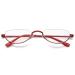 Abetos reading glasses Half frame metal women Men Men Fashion Halbrand Half moon Syal help reading aid Feders hinge Light narrow small semicircular half -glasses reading glasses red 2.0 x