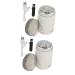 minkissy 2 Sets Razor USB Beard Trimmer Electric Beard Trimmer Beard Clippers Mini Portable Shaver Maquina De Afeitar para Hombre Man Beard Trimmer Accessories White Male Abs Travel