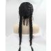 Natural Black Double Braided Lace Front Wigs with Baby Hair Drag Queen & Cosplay Party Wigs for Women | 24-inch Synthetic Hair - Buy Online on GoSupps.com