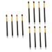 Baluue 12 Pcs Eye Make-up Brush Kit Eye Makeup Brushes Eye Cosmetic Brushes Eyeshadow Stick Makeup Pencil mediumx3pcs Black+goldx3pcs