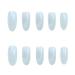 Sethexy Glossy Oval Cat Eye Press-On Nails - Blue Sparkle Full Cover Acrylic Fake Nails for Women & Girls | 24-Piece Set - Buy Online on GoSupps.com