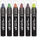 UV Face and Body Paint Sticks - Costume Halloween and Club Makeup - Safe for all Skin Types - Easy On and Off - by Splashes & Spills (6 Pack)