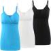 Manci Women's Cotton Maternity Nursing Tank Top Cami Pajama - White/Black/Bright Blue - Sleep Bra for Breastfeeding - Buy Online on GoSupps.com