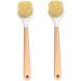Dish Brush with Handle 2Pcs Dish Scrub Brush Bamboo Dish Brush with Built-in Scraper Dish Washing Brush for Nonstick Frying Pan Cleaning Supplies - Buy Online on GoSupps.com