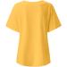 Shop Monochrome Round-Neck Women's T-Shirt - Summer Loose Basic Tee - White & Yellow XL - International Shipping Available - Buy Online on GoSupps.com