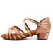 Aoqunfs dance shoes girls & women standard Latin children satin salsa tango bachata ballroom performance dance shoes wx608-3.5-nude EU34