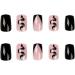 Justotry 24 Pcs Black Snake Design Press on Nails - Glossy Medium False Nails with Nail Glue for Women, Teens & Girls - Buy Online on GoSupps.com