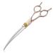 Jason Profi Dog Chances - 7.5 inch bent dog cups with ergonomic handle fur scissors for dogs cats with adjustable screw rose gold 7.5 "curved