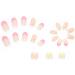 24Pcs Short Pink Swirl Oval Acrylic French Press on Nails - Glossy Fake Nails with Cute Designs for Women - Buy Online on GoSupps.com