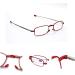 Cokobin Foldable Reading Glasses +1.5 - Stainless Steel Anti-Blue Light Aid for Men & Women - Hard Shell Case - Red - Buy Online on GoSupps.com