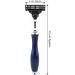 Premium Blue Shaving Set - 3-Blade Razor Real Badger Hair Brush Bowl & Stand | International Shipping - Buy Online on GoSupps.com