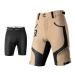 Rockbros short cyclist men bicycle pants with seat cushion 4D breathable fast-drying wheel pants mtb pants bike shorts black light brown gray m-4xl l light brown