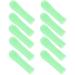 FRCOLOR Ear Spoon Tips Ear Cleaner Replacement Tips 10pcs Soft Silicone Ear Wax Pick Removal Tips Safety Ear Scoops Sleeves Accessories Set for Teens Adults Oval Green