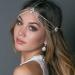 Catery Crystal Head Chain Jewelry Bohemia Hair Chain Bride Wedding Head Dress Rhinestones Headpiece Halloween Christmas Prom Hair Jewelry for Women and Girls (A Sliver)