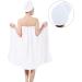 Women's Bath Wrap Set Adjustable Shower Wrap and Hair Drying Cap Spa Wrap Set Shower Towel in Pink White Blue Rose Red Coffee Purple (White) - Buy Online on GoSupps.com